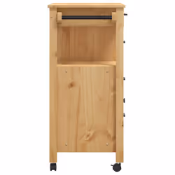 vidaXL Kitchen Trolley Rolling Cart Storage Cart Trolley MONZA Solid Wood Pine - brown - Additional view 5