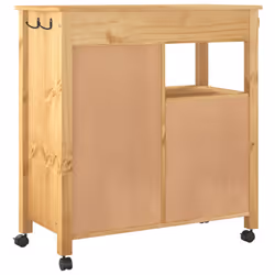 vidaXL Kitchen Trolley Rolling Cart Storage Cart Trolley MONZA Solid Wood Pine - brown - Additional view 6