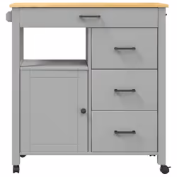 vidaXL Kitchen Trolley Rolling Cart Storage Cart Trolley MONZA Solid Wood Pine - grey - Additional view 4