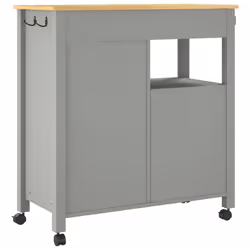 vidaXL Kitchen Trolley Rolling Cart Storage Cart Trolley MONZA Solid Wood Pine - grey - Additional view 6