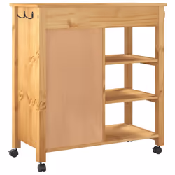vidaXL Kitchen Trolley Rolling Cart Storage Cart Trolley MONZA Solid Wood Pine - brown - Additional view 6