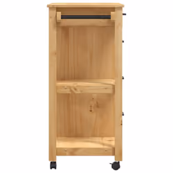 vidaXL Kitchen Trolley Rolling Cart Storage Cart Trolley MONZA Solid Wood Pine - brown - Additional view 5