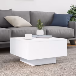 vidaXL Coffee Table Hallway Accent Side Table Sofa End Table Engineered Wood - white, 55 x 55 x 31 cm - Additional view 2