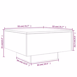 vidaXL Coffee Table Hallway Accent Side Table Sofa End Table Engineered Wood - white, 55 x 55 x 31 cm - Additional view 9