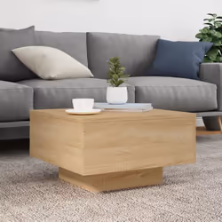 vidaXL Coffee Table Hallway Accent Side Table Sofa End Table Engineered Wood - sonoma oak, 55 x 55 x 31 cm - Additional view 2