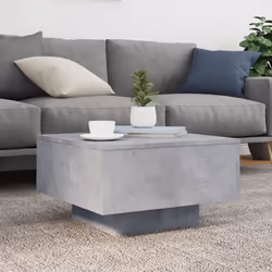 vidaXL Coffee Table Hallway Accent Side Table Sofa End Table Engineered Wood - concrete grey, 55 x 55 x 31 cm - Additional view 2