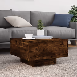 vidaXL Coffee Table Hallway Accent Side Table Sofa End Table Engineered Wood - smoked oak, 55 x 55 x 31 cm - Additional view 2
