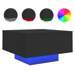 vidaXL Coffee Table with LED Lights Hallway Tea Side End Table Sofa Table - black, 55 x 55 x 31 cm