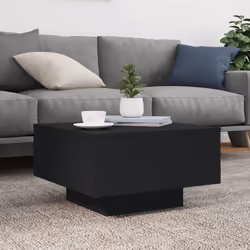 vidaXL Coffee Table with LED Lights Hallway Tea Side End Table Sofa Table - black, 55 x 55 x 31 cm - Additional view 4