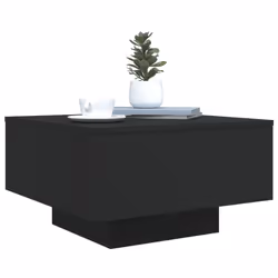 vidaXL Coffee Table with LED Lights Hallway Tea Side End Table Sofa Table - black, 55 x 55 x 31 cm - Additional view 5