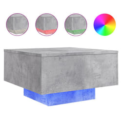 vidaXL Coffee Table with LED Lights Hallway Tea Side End Table Sofa Table - concrete grey, 55 x 55 x 31 cm