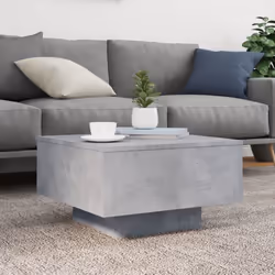 vidaXL Coffee Table with LED Lights Hallway Tea Side End Table Sofa Table - concrete grey, 55 x 55 x 31 cm - Additional view 4