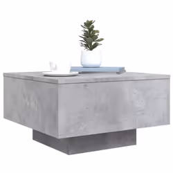 vidaXL Coffee Table with LED Lights Hallway Tea Side End Table Sofa Table - concrete grey, 55 x 55 x 31 cm - Additional view 5