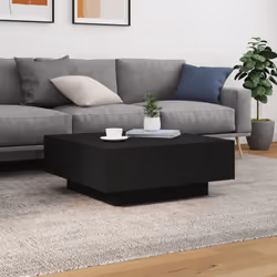 vidaXL Coffee Table Hallway Accent Side Table Sofa End Table Engineered Wood - black, 80 x 80 x 31 cm - Additional view 2