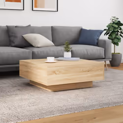 vidaXL Coffee Table Hallway Accent Side Table Sofa End Table Engineered Wood - sonoma oak, 80 x 80 x 31 cm - Additional view 2