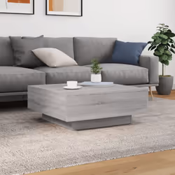 vidaXL Coffee Table Hallway Accent Side Table Sofa End Table Engineered Wood - grey sonoma, 80 x 80 x 31 cm - Additional view 2