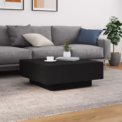 vidaXL Coffee Table with LED Lights Hallway Tea Side End Table Sofa Table - black, 80 x 80 x 31 cm - Additional view 4