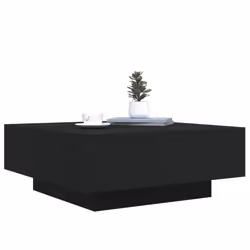 vidaXL Coffee Table with LED Lights Hallway Tea Side End Table Sofa Table - black, 80 x 80 x 31 cm - Additional view 5
