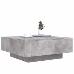 vidaXL Coffee Table with LED Lights Hallway Tea Side End Table Sofa Table - concrete grey, 80 x 80 x 31 cm - Additional view 5