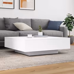 vidaXL Coffee Table Hallway Accent Side Table Sofa End Table Engineered Wood - white, 100 x 100 x 31 cm - Additional view 2