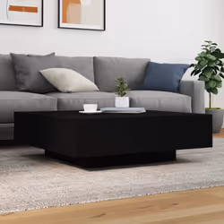 vidaXL Coffee Table Hallway Accent Side Table Sofa End Table Engineered Wood - black, 100 x 100 x 31 cm - Additional view 2