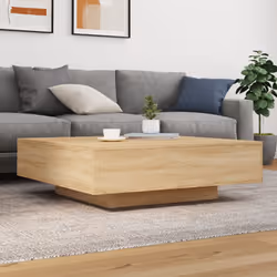 vidaXL Coffee Table Hallway Accent Side Table Sofa End Table Engineered Wood - sonoma oak, 100 x 100 x 31 cm - Additional view 2