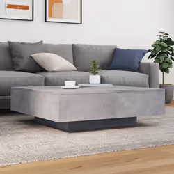 vidaXL Coffee Table Hallway Accent Side Table Sofa End Table Engineered Wood - concrete grey, 100 x 100 x 31 cm - Additional view 2