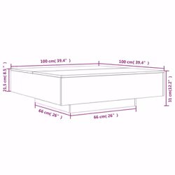 vidaXL Coffee Table Hallway Accent Side Table Sofa End Table Engineered Wood - concrete grey, 100 x 100 x 31 cm - Additional view 9