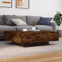 vidaXL Coffee Table Hallway Accent Side Table Sofa End Table Engineered Wood - smoked oak, 100 x 100 x 31 cm - Additional view 2