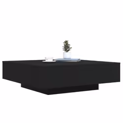 vidaXL Coffee Table with LED Lights Hallway Tea Side End Table Sofa Table - black, 100 x 100 x 31 cm - Additional view 4
