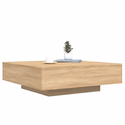 vidaXL Coffee Table with LED Lights Hallway Tea Side End Table Sofa Table - sonoma oak, 100 x 100 x 31 cm - Additional view 4