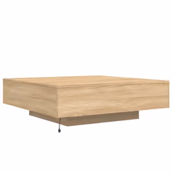 vidaXL Coffee Table with LED Lights Hallway Tea Side End Table Sofa Table - sonoma oak, 100 x 100 x 31 cm - Additional view 7
