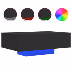 vidaXL Coffee Table with LED Lights Hallway Tea Side End Table Sofa Table - black, 85 x 55 x 31 cm