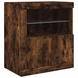 vidaXL Sideboard with LED Lights Cupboard Highboard Storage Buffet Cabinet - smoked oak