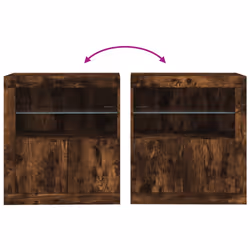 vidaXL Sideboard with LED Lights Cupboard Highboard Storage Buffet Cabinet - smoked oak - Additional view 9