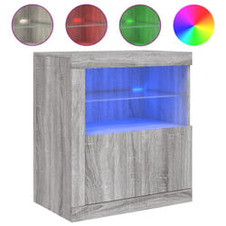 vidaXL Sideboard with LED Lights Cupboard Highboard Storage Buffet Cabinet - grey sonoma