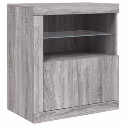 vidaXL Sideboard with LED Lights Cupboard Highboard Storage Buffet Cabinet - grey sonoma - Additional view 2
