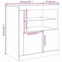 vidaXL Sideboard with LED Lights Cupboard Highboard Storage Buffet Cabinet - grey sonoma - Additional view 3
