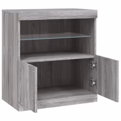 vidaXL Sideboard with LED Lights Cupboard Highboard Storage Buffet Cabinet - grey sonoma - Additional view 6