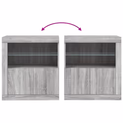 vidaXL Sideboard with LED Lights Cupboard Highboard Storage Buffet Cabinet - grey sonoma - Additional view 9