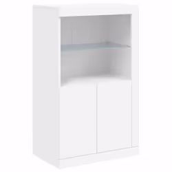 vidaXL Side Cabinet with LED Lights Storage Sideboard Cupboard Engineered Wood - white - Additional view 2