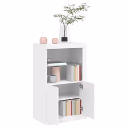 vidaXL Side Cabinet with LED Lights Storage Sideboard Cupboard Engineered Wood - white - Additional view 4