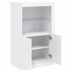 vidaXL Side Cabinet with LED Lights Storage Sideboard Cupboard Engineered Wood - white - Additional view 5