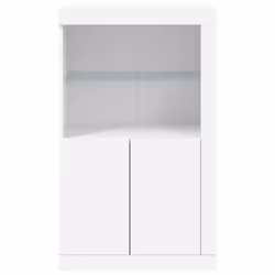 vidaXL Side Cabinet with LED Lights Storage Sideboard Cupboard Engineered Wood - white - Additional view 6