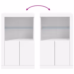 vidaXL Side Cabinet with LED Lights Storage Sideboard Cupboard Engineered Wood - white - Additional view 9