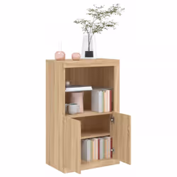 vidaXL Side Cabinet with LED Lights Storage Sideboard Cupboard Engineered Wood - sonoma oak - Additional view 4