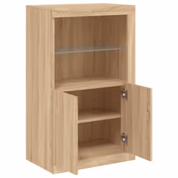 vidaXL Side Cabinet with LED Lights Storage Sideboard Cupboard Engineered Wood - sonoma oak - Additional view 5