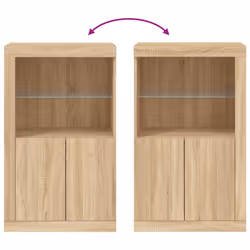 vidaXL Side Cabinet with LED Lights Storage Sideboard Cupboard Engineered Wood - sonoma oak - Additional view 9