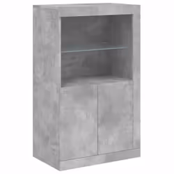 vidaXL Side Cabinet with LED Lights Storage Sideboard Cupboard Engineered Wood - concrete grey - Additional view 2