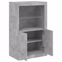 vidaXL Side Cabinet with LED Lights Storage Sideboard Cupboard Engineered Wood - concrete grey - Additional view 5
